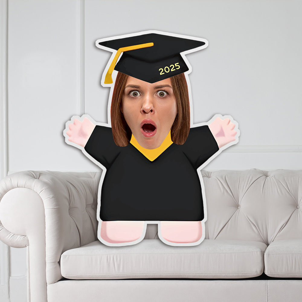 Personalisierte Abschluss Kissen Mit Foto Im Talar Absolventen Gesichtskissen Graduation Geschenk