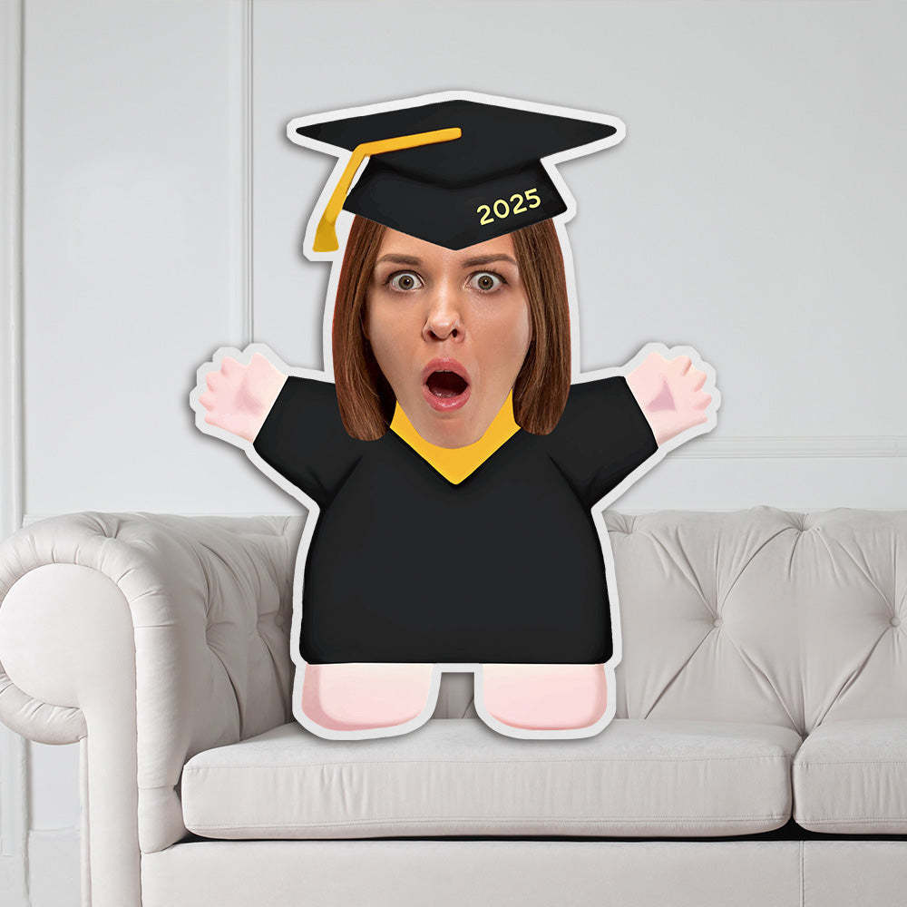 Personalisierte Abschluss Kissen Mit Foto Im Talar Absolventen Gesichtskissen Graduation Geschenk