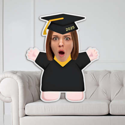 Personalisierte Abschluss Kissen Mit Foto Im Talar Absolventen Gesichtskissen Graduation Geschenk