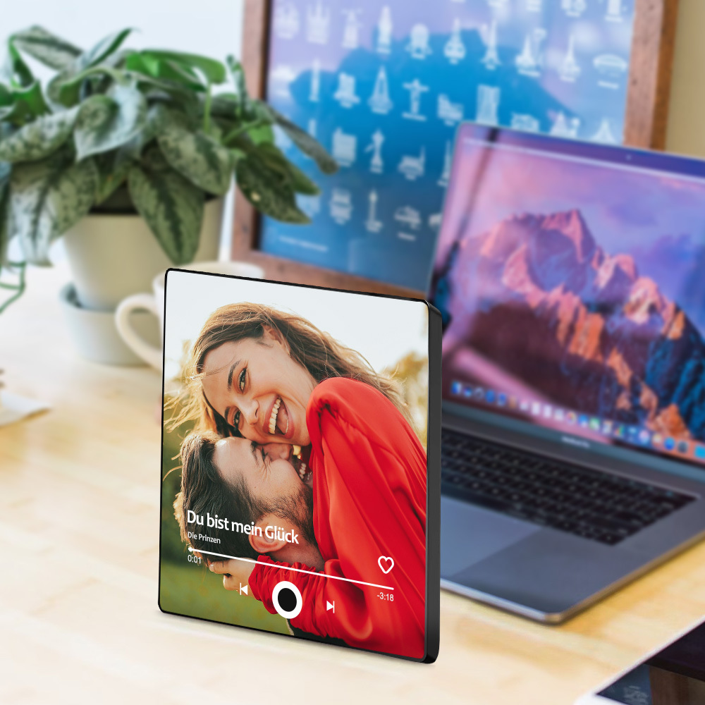 Personalisierter Kühlschrankmagnet mit Foto und Liebessong zum direkten Abspielen