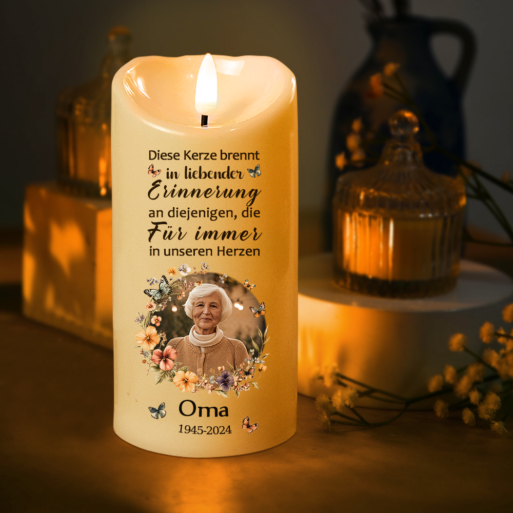Personalisierte 3D Foto LED Kerzen für den Verlust eines geliebten Menschen Trauergeschenk Muttertagsgeschenk