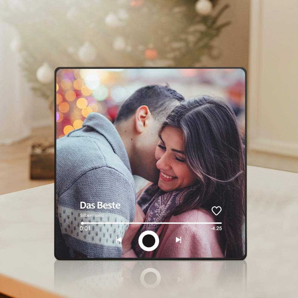 Personalisierter Kühlschrankmagnet mit Foto und Liebessong zum direkten Abspielen