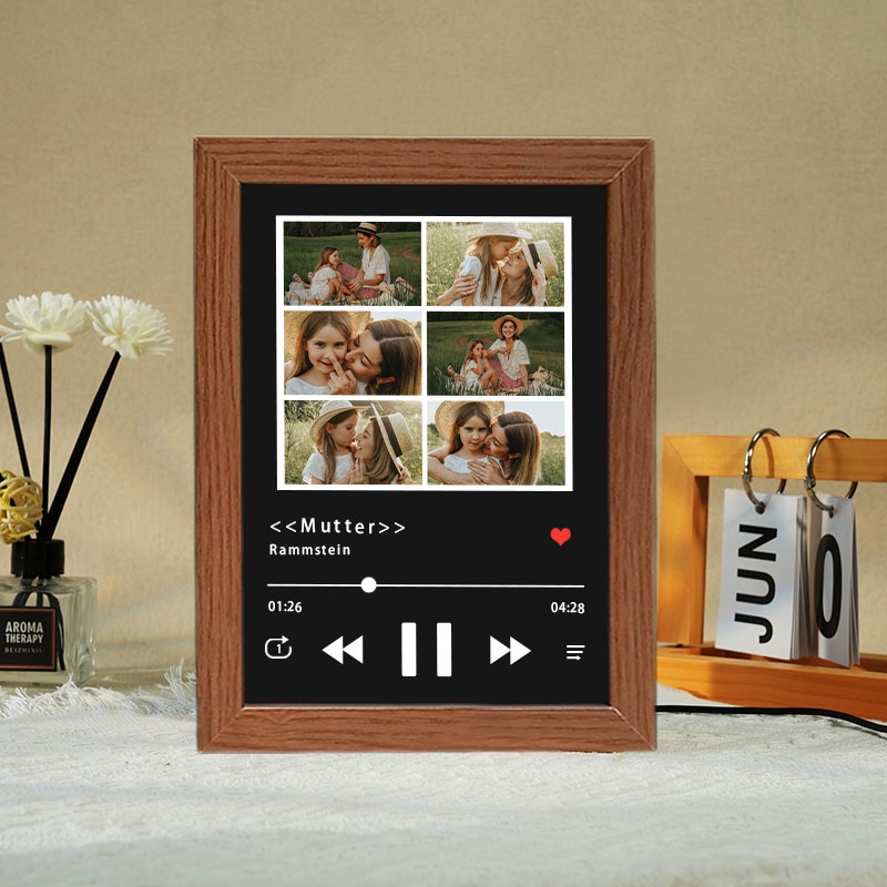 Personalisierter Musikrahmen mit mehreren Bildern und ganzer Songwiedergabe