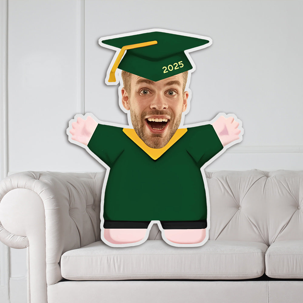 Personalisierte Abschluss Kissen Mit Foto Im Talar Absolventen Gesichtskissen Graduation Geschenk