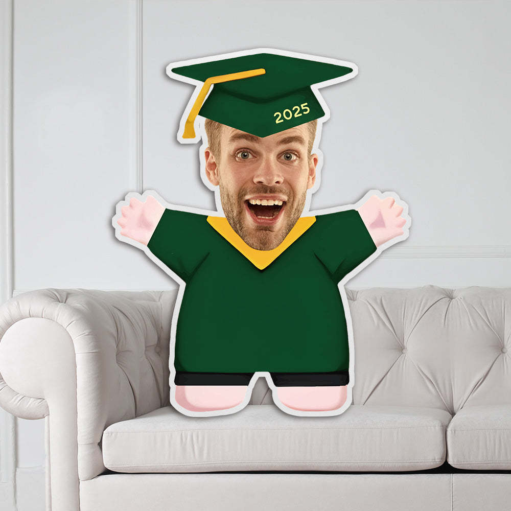 Personalisierte Abschluss Kissen Mit Foto Im Talar Absolventen Gesichtskissen Graduation Geschenk