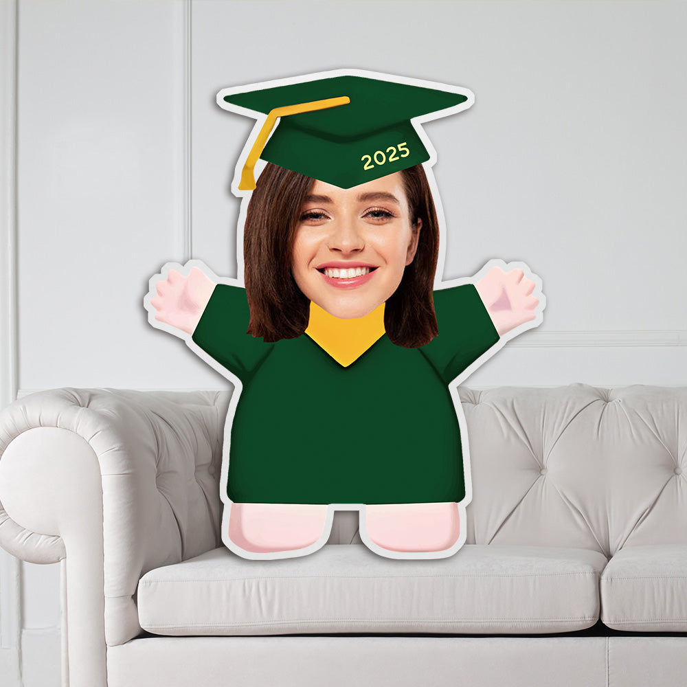 Personalisierte Abschluss Kissen Mit Foto Im Talar Absolventen Gesichtskissen Graduation Geschenk