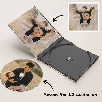 Individuelle CD Zum Vatertag Mit Persönlicher Playlist Und Foto Geschenkidee Für Papa Mit 12 Wunschliedern