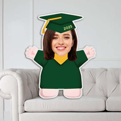 Personalisierte Abschluss Kissen Mit Foto Im Talar Absolventen Gesichtskissen Graduation Geschenk