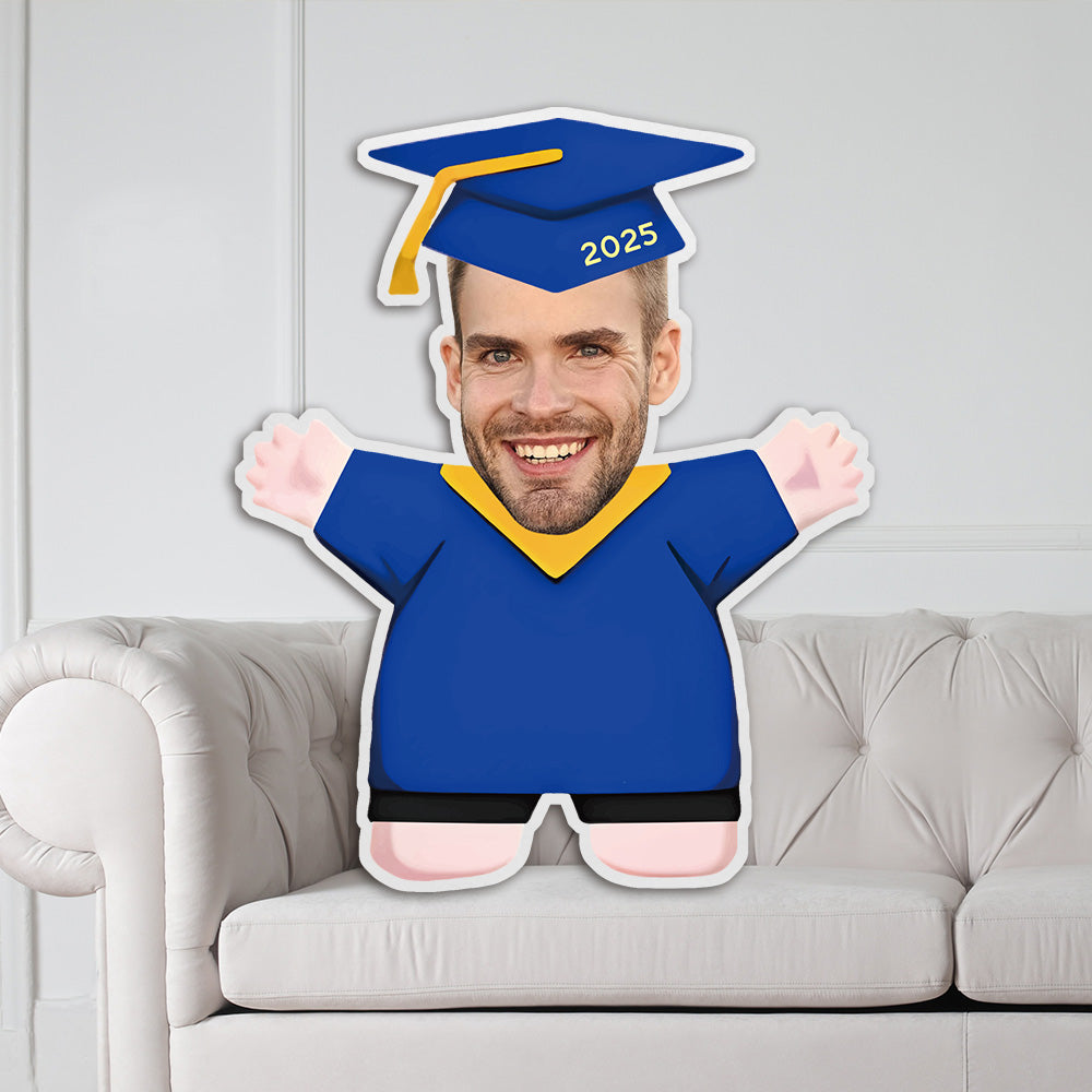 Personalisierte Abschluss Kissen Mit Foto Im Talar Absolventen Gesichtskissen Graduation Geschenk