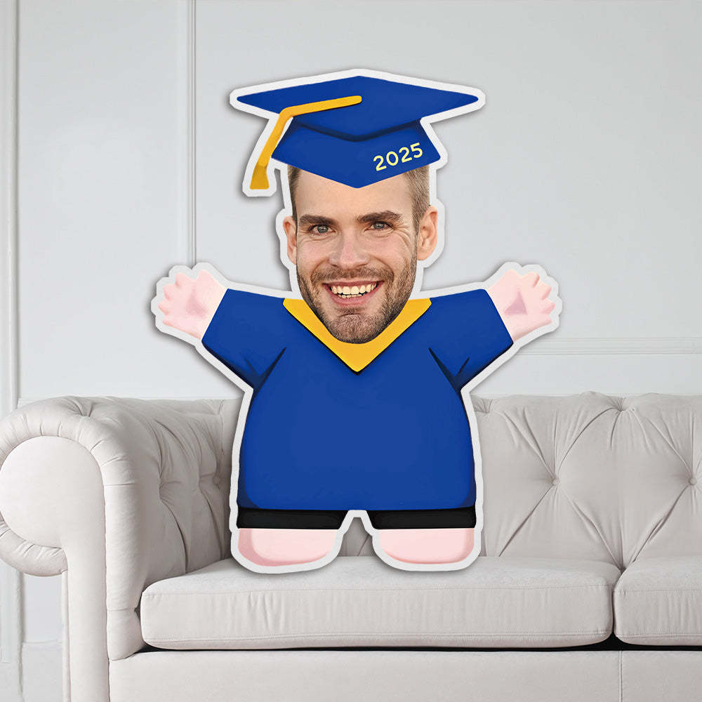 Personalisierte Abschluss Kissen Mit Foto Im Talar Absolventen Gesichtskissen Graduation Geschenk