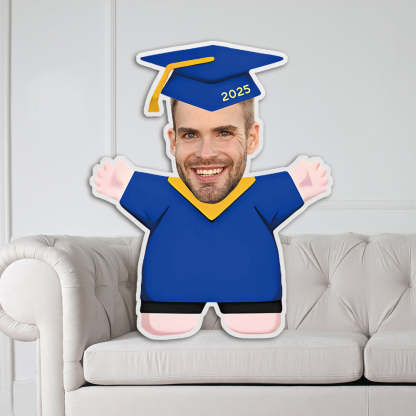 Personalisierte Abschluss Kissen Mit Foto Im Talar Absolventen Gesichtskissen Graduation Geschenk