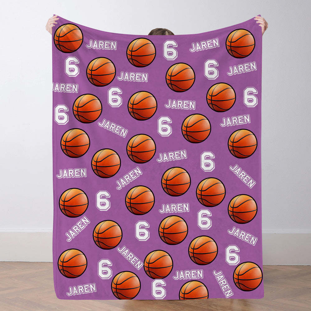 Personalisiertes Basketballdecke Mit Spielernamen Individuelle Sportdecke Geschenk Für Basketballfans Und Spieler