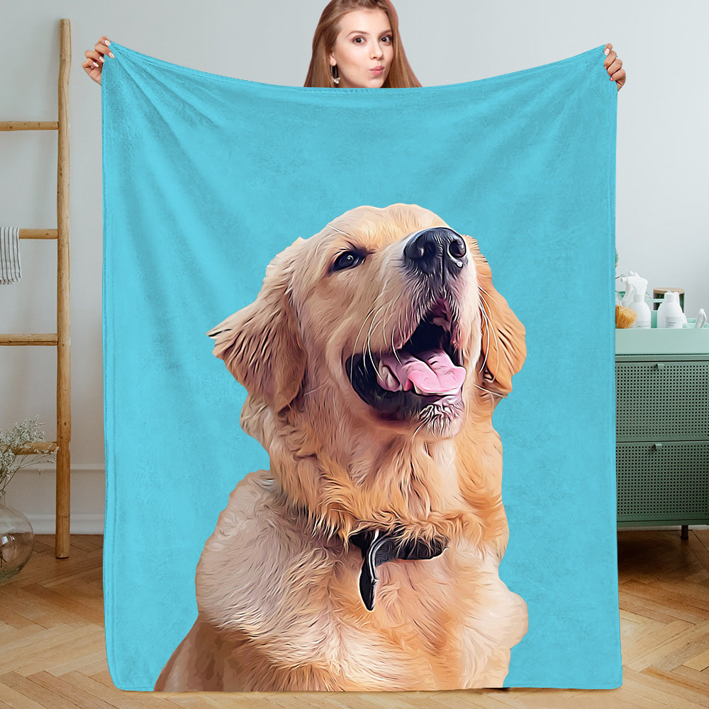 Personalisierte Fotodecke mit Foto Katze Hund Kuscheldecke Flauschige Decke mit eigenem Bild