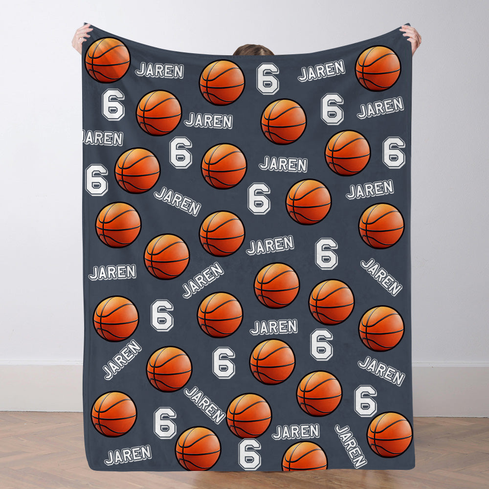 Personalisiertes Basketballdecke Mit Spielernamen Individuelle Sportdecke Geschenk Für Basketballfans Und Spieler