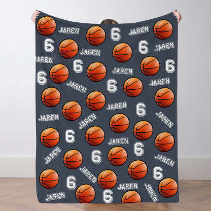 Personalisiertes Basketballdecke Mit Spielernamen Individuelle Sportdecke Geschenk Für Basketballfans Und Spieler