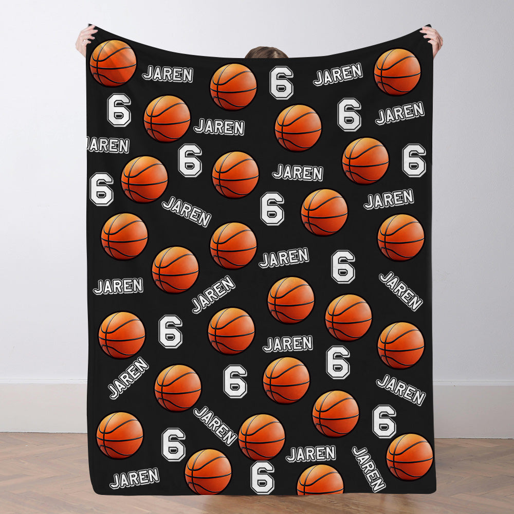 Personalisiertes Basketballdecke Mit Spielernamen Individuelle Sportdecke Geschenk Für Basketballfans Und Spieler