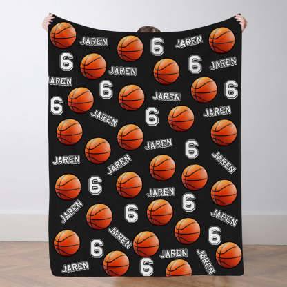 Personalisiertes Basketballdecke Mit Spielernamen Individuelle Sportdecke Geschenk Für Basketballfans Und Spieler