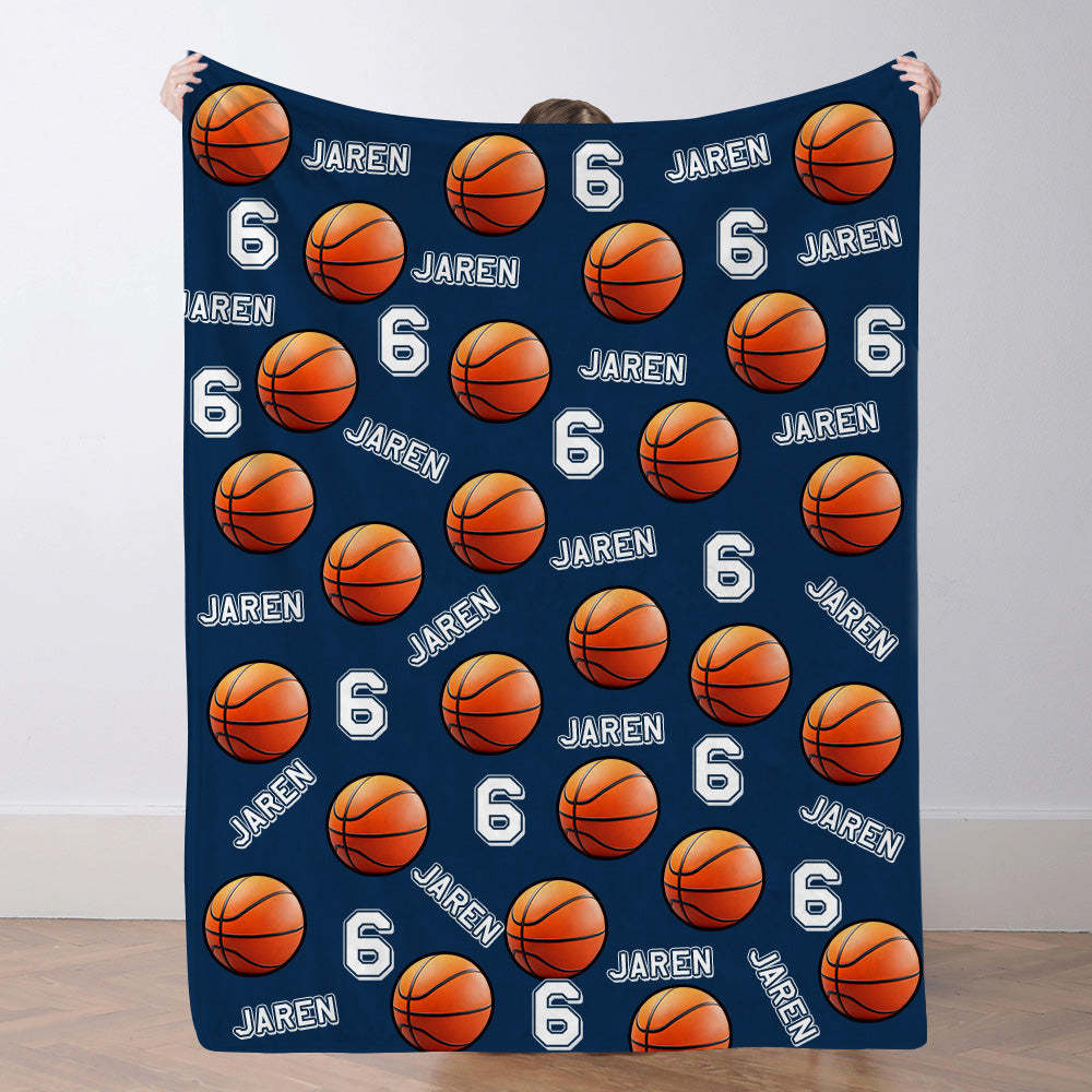Personalisiertes Basketballdecke Mit Spielernamen Individuelle Sportdecke Geschenk Für Basketballfans Und Spieler