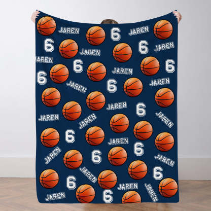 Personalisiertes Basketballdecke Mit Spielernamen Individuelle Sportdecke Geschenk Für Basketballfans Und Spieler