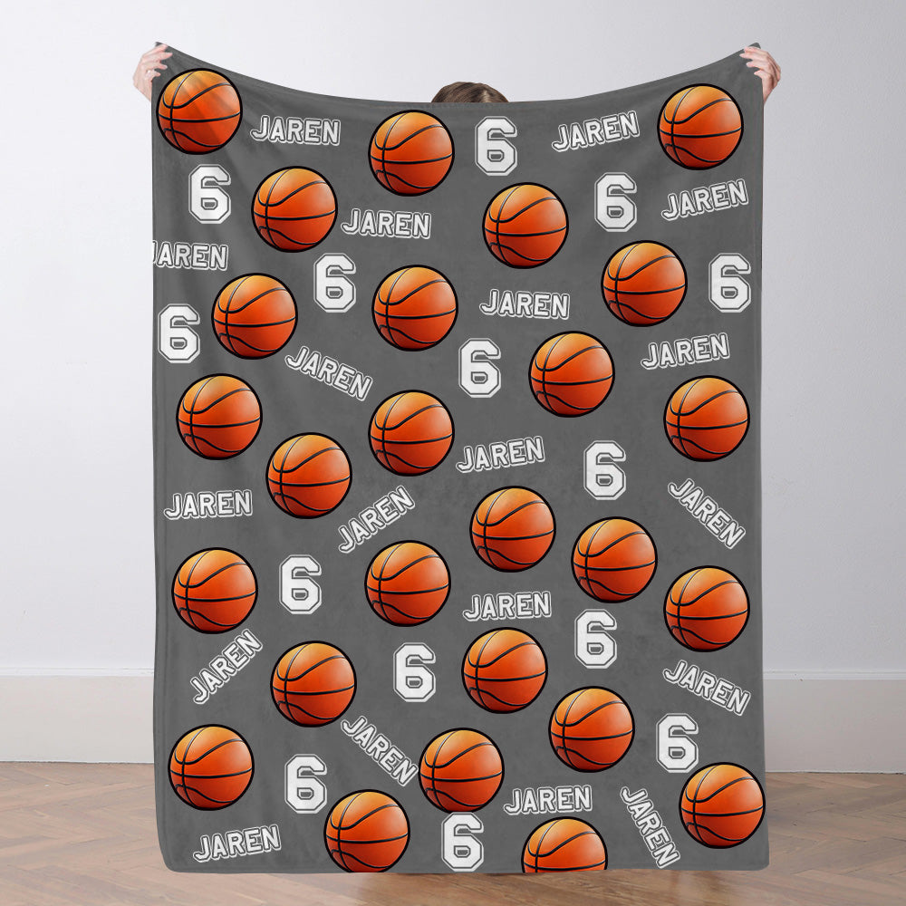 Personalisiertes Basketballdecke Mit Spielernamen Individuelle Sportdecke Geschenk Für Basketballfans Und Spieler