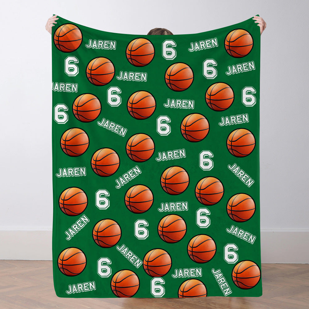 Personalisiertes Basketballdecke Mit Spielernamen Individuelle Sportdecke Geschenk Für Basketballfans Und Spieler