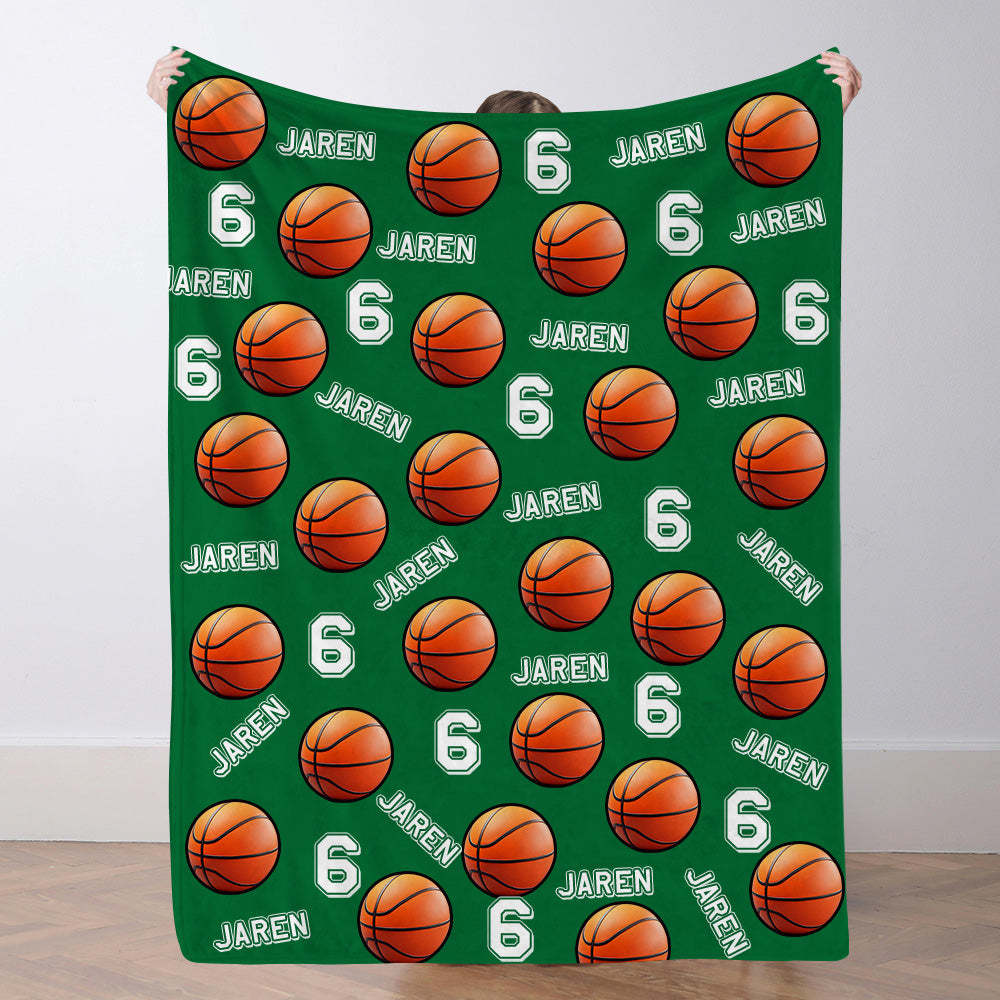 Personalisiertes Basketballdecke Mit Spielernamen Individuelle Sportdecke Geschenk Für Basketballfans Und Spieler