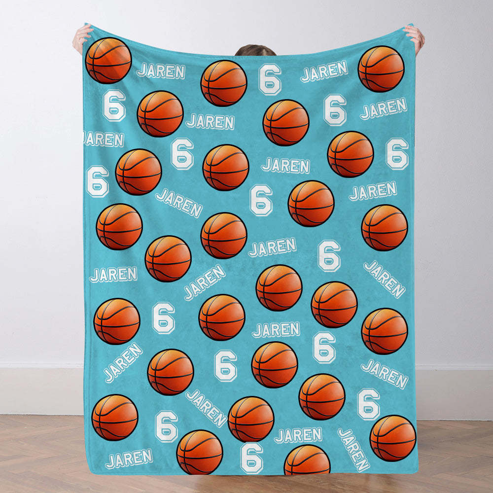 Personalisiertes Basketballdecke Mit Spielernamen Individuelle Sportdecke Geschenk Für Basketballfans Und Spieler