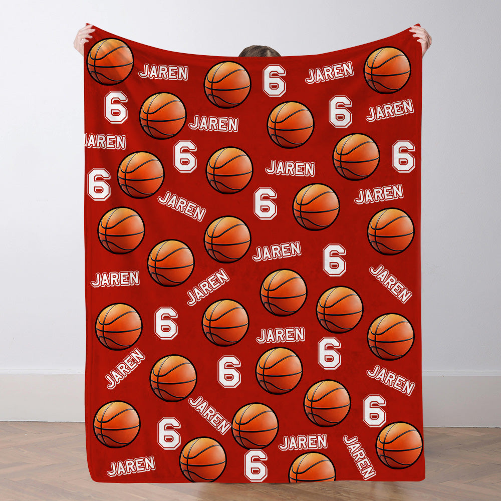 Personalisiertes Basketballdecke Mit Spielernamen Individuelle Sportdecke Geschenk Für Basketballfans Und Spieler