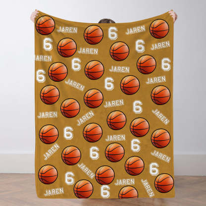Personalisiertes Basketballdecke Mit Spielernamen Individuelle Sportdecke Geschenk Für Basketballfans Und Spieler