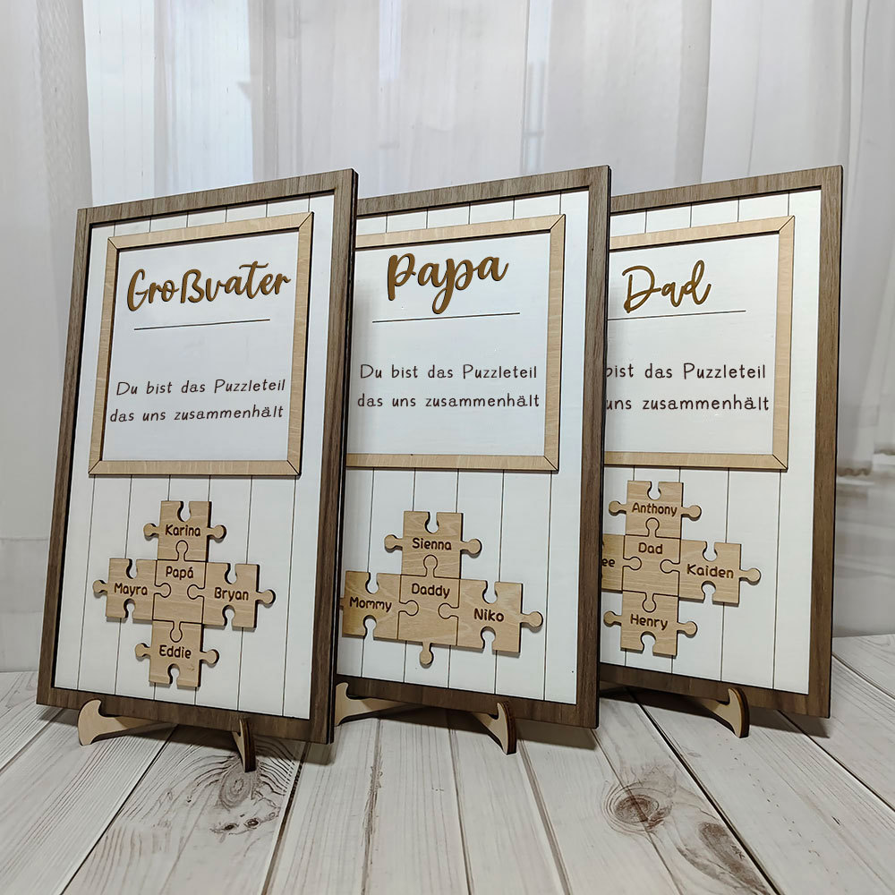 Personalisierte Vatertag Puzzle Holzschild Mit Namen Individuelles Geschenk Für Papa