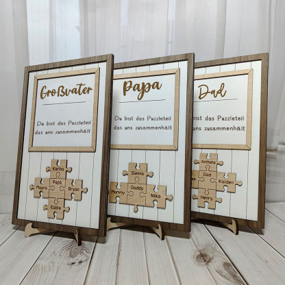 Personalisierte Vatertag Puzzle Holzschild Mit Namen Individuelles Geschenk Für Papa