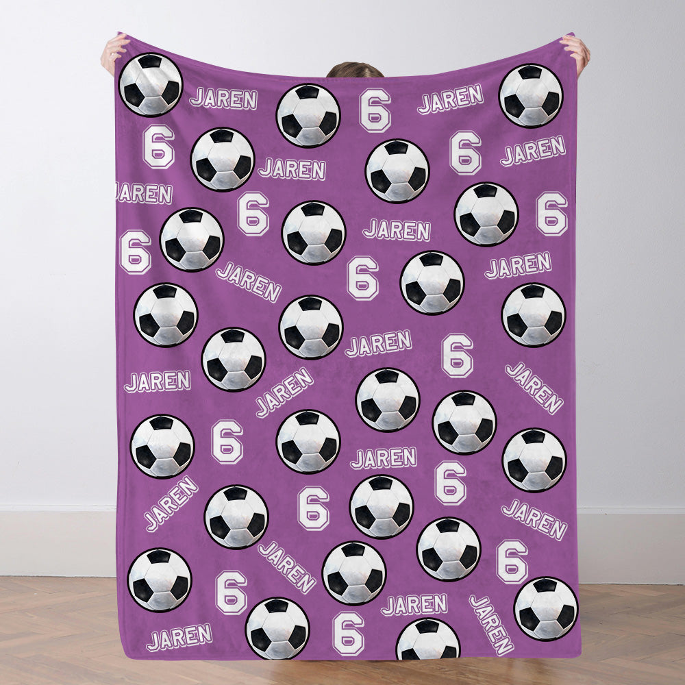 Personalisiertes Fußballdecke Mit Spielernamen Individuelles Geschenk Für Sohn Vater Und Teamkollegen