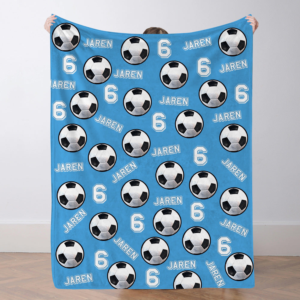 Personalisiertes Fußballdecke Mit Spielernamen Individuelles Geschenk Für Sohn Vater Und Teamkollegen