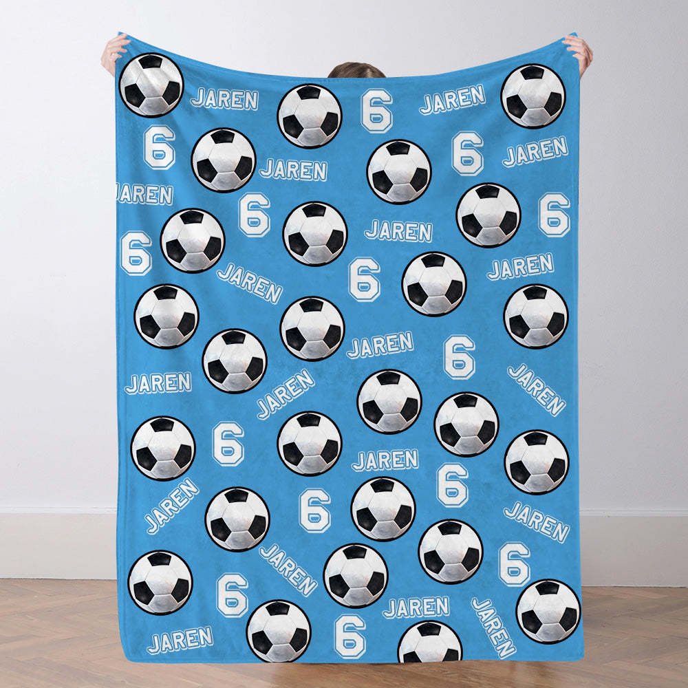 Personalisiertes Fußballdecke Mit Spielernamen Individuelles Geschenk Für Sohn Vater Und Teamkollegen