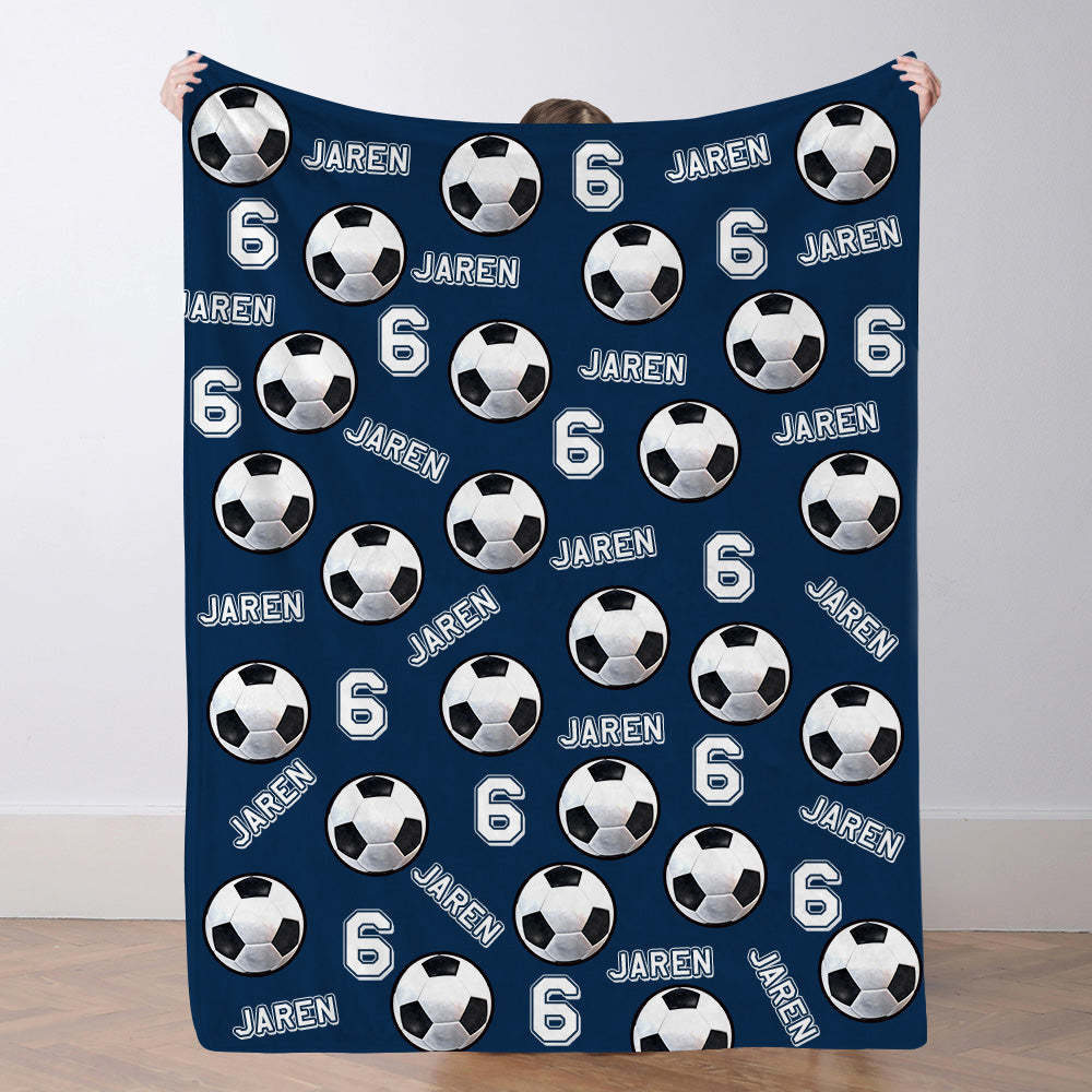 Personalisiertes Fußballdecke Mit Spielernamen Individuelles Geschenk Für Sohn Vater Und Teamkollegen