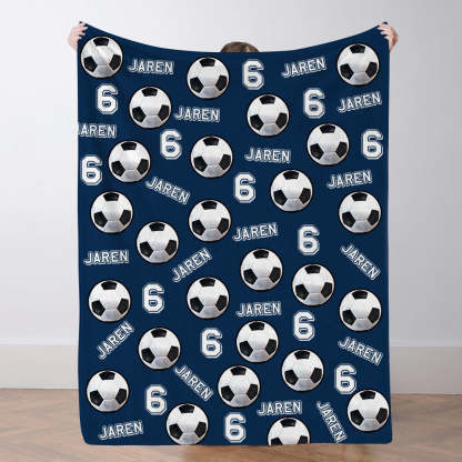 Personalisiertes Fußballdecke Mit Spielernamen Individuelles Geschenk Für Sohn Vater Und Teamkollegen