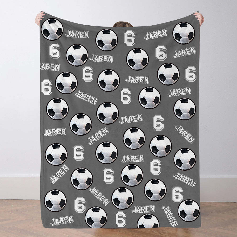 Personalisiertes Fußballdecke Mit Spielernamen Individuelles Geschenk Für Sohn Vater Und Teamkollegen