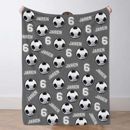 Personalisiertes Fußballdecke Mit Spielernamen Individuelles Geschenk Für Sohn Vater Und Teamkollegen