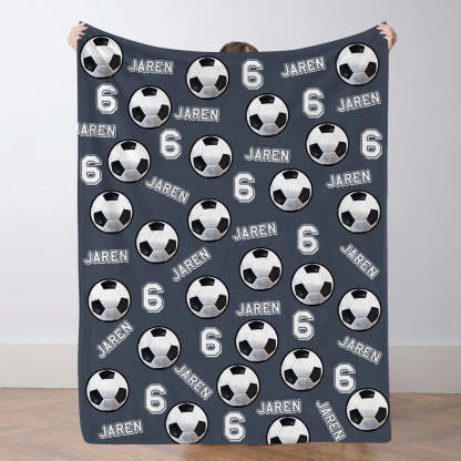 Personalisiertes Fußballdecke Mit Spielernamen Individuelles Geschenk Für Sohn Vater Und Teamkollegen