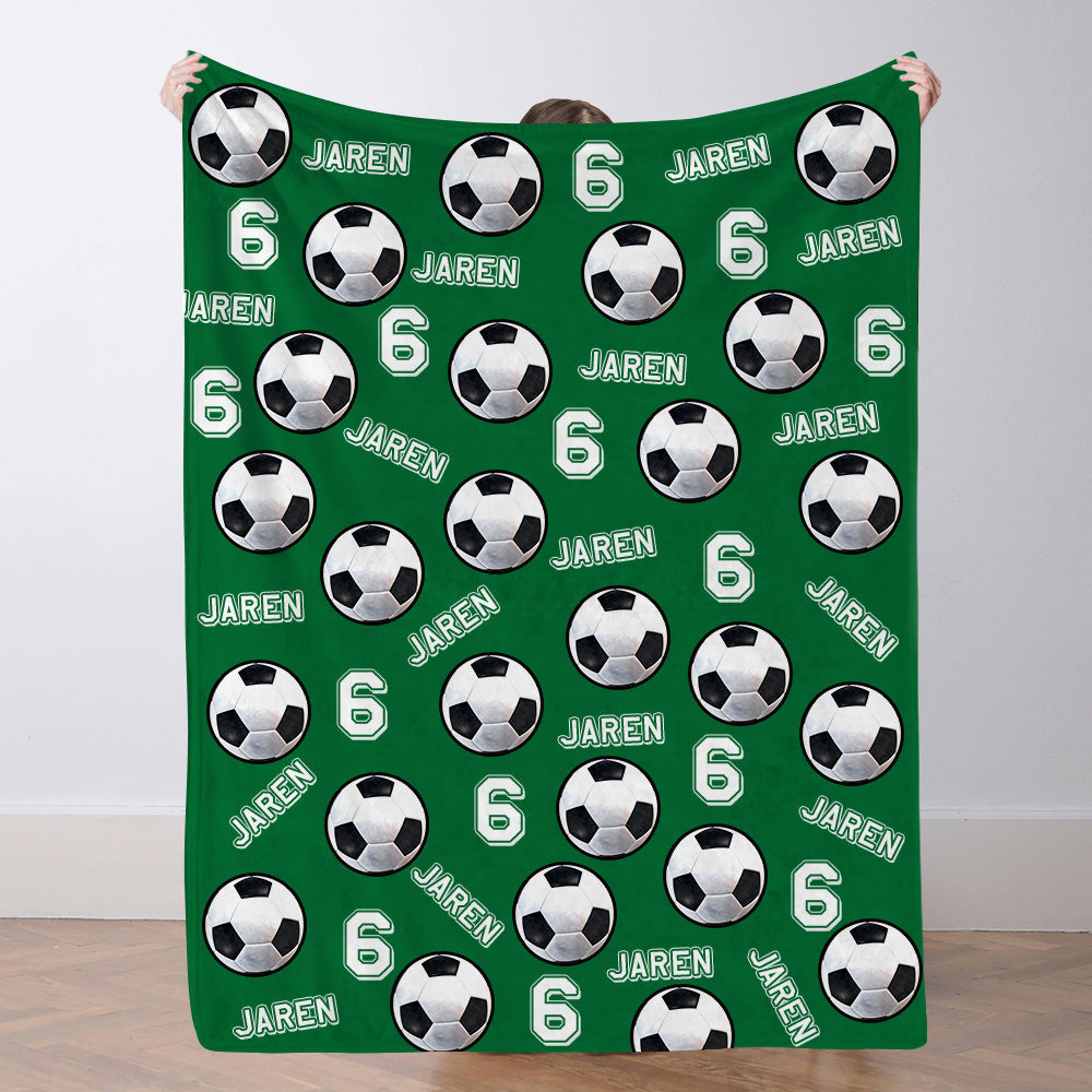 Personalisiertes Fußballdecke Mit Spielernamen Individuelles Geschenk Für Sohn Vater Und Teamkollegen