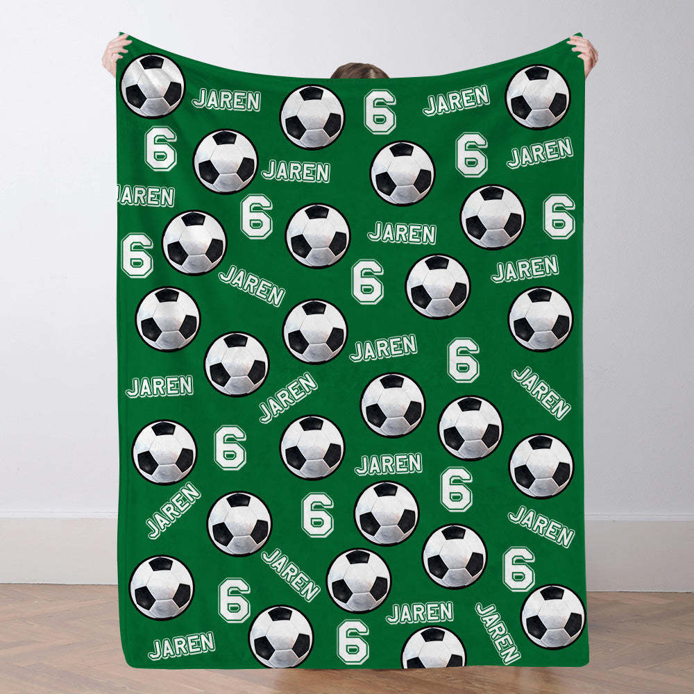 Personalisiertes Fußballdecke Mit Spielernamen Individuelles Geschenk Für Sohn Vater Und Teamkollegen