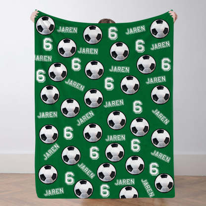 Personalisiertes Fußballdecke Mit Spielernamen Individuelles Geschenk Für Sohn Vater Und Teamkollegen