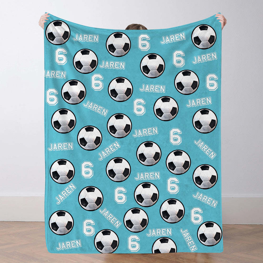 Personalisiertes Fußballdecke Mit Spielernamen Individuelles Geschenk Für Sohn Vater Und Teamkollegen