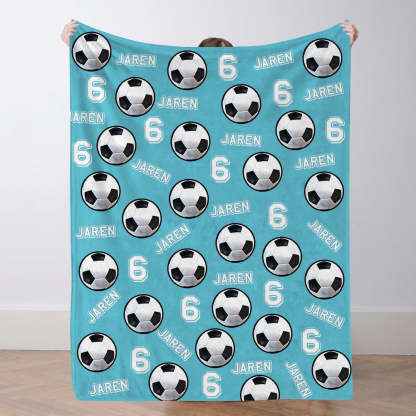 Personalisiertes Fußballdecke Mit Spielernamen Individuelles Geschenk Für Sohn Vater Und Teamkollegen