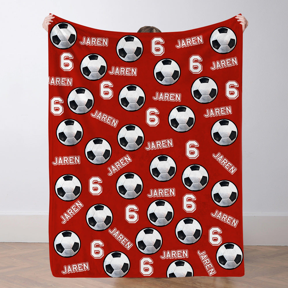 Personalisiertes Fußballdecke Mit Spielernamen Individuelles Geschenk 