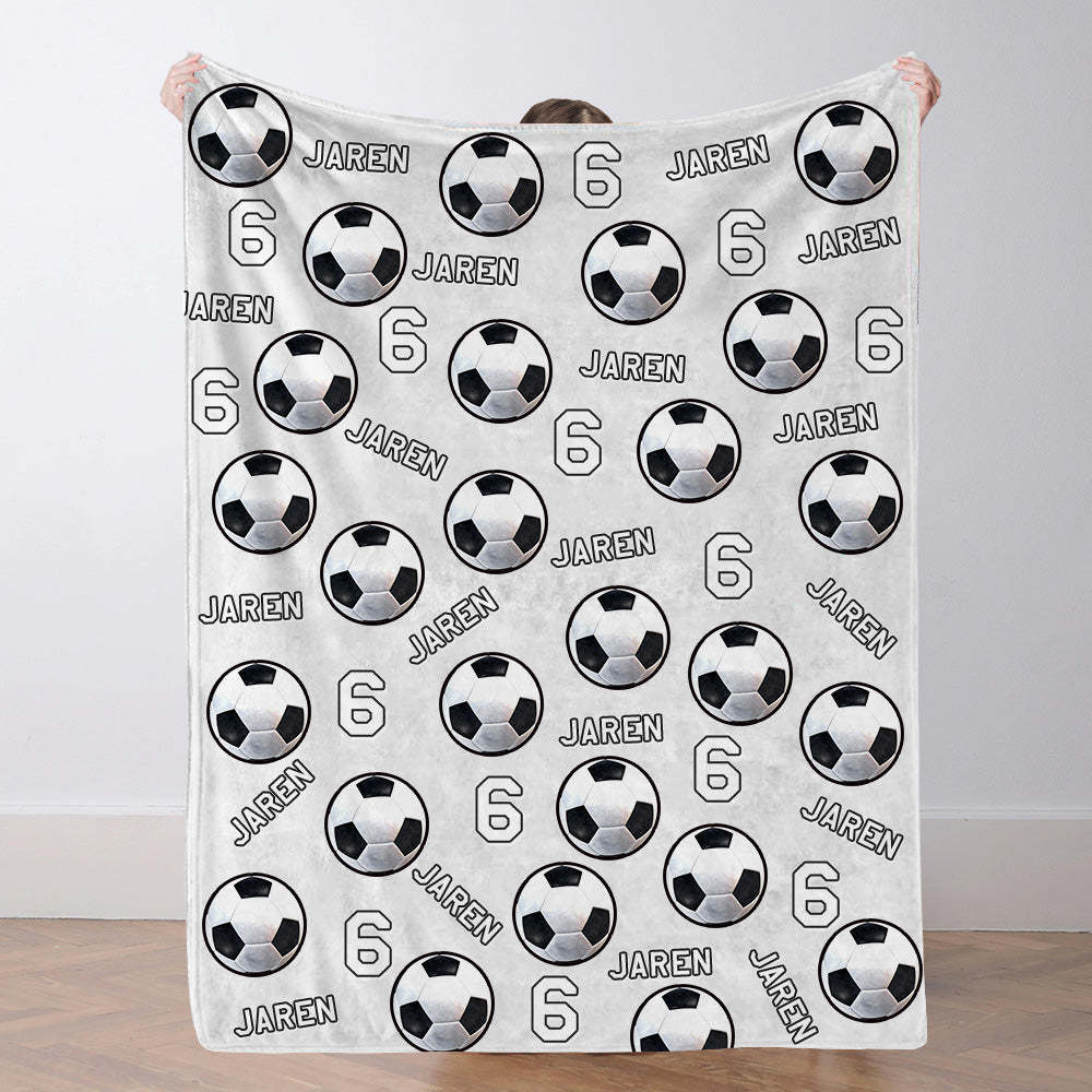 Personalisiertes Fußballdecke Mit Spielernamen Individuelles Geschenk Für Sohn Vater Und Teamkollegen