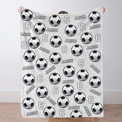 Personalisiertes Fußballdecke Mit Spielernamen Individuelles Geschenk Für Sohn Vater Und Teamkollegen