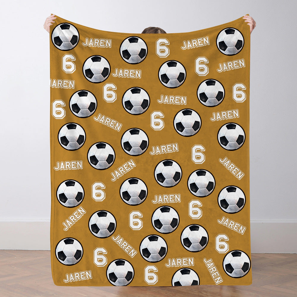 Personalisiertes Fußballdecke Mit Spielernamen Individuelles Geschenk Für Sohn Vater Und Teamkollegen