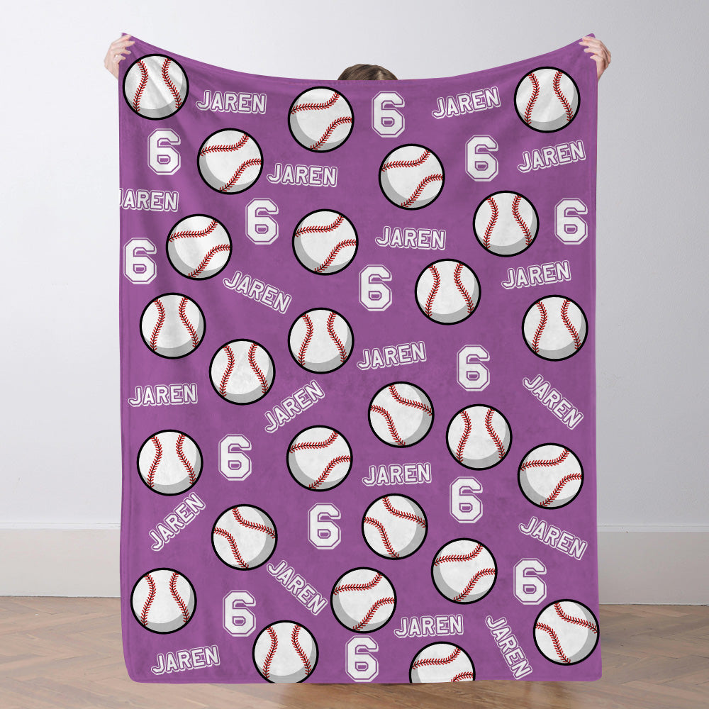 Personalisierte Baseballdecke Mit Namen Und Nummer Individuelles Geschenk Für Sohn Und Vater