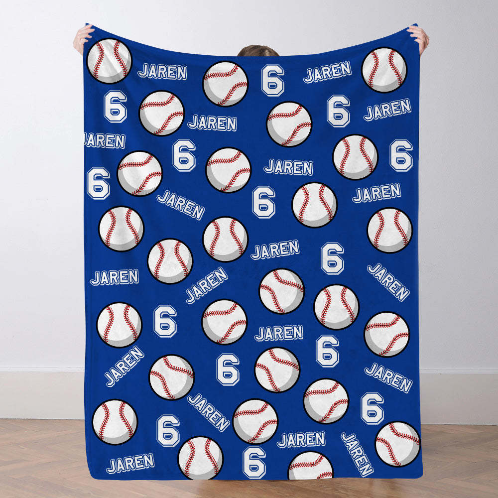 Personalisierte Baseballdecke Mit Namen Und Nummer Individuelles Geschenk Für Sohn Und Vater
